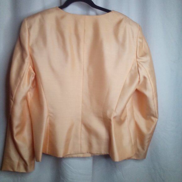 Emily Blazer Jacket Women 18 Long Sleeve Button Up Career Classic Peach Orange - Picture 5 of 16